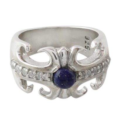 Hand Crafted Lapis Lazuli and Sterling Silver Cocktail Ring