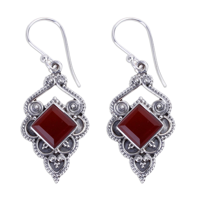 Artisan Crafted Carnelian Dangle Earrings from India