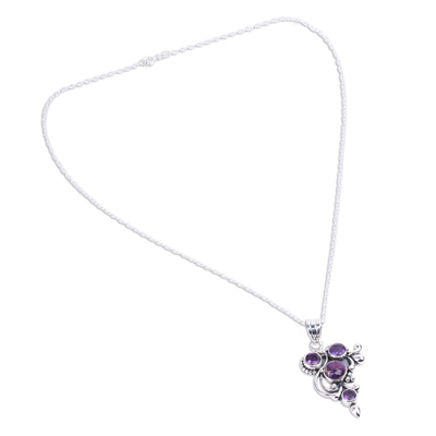 Handmade Amethyst and Sterling Silver Pendant Necklace