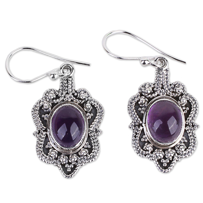 Handcrafted Sterling Silver Earrings with Amethyst