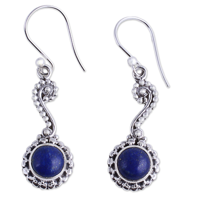 Hand Crafted Indian Lapis Lazuli Dangle Earrings