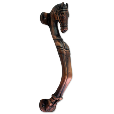 Copper Plated Brass Door Handle Horse Shape from India