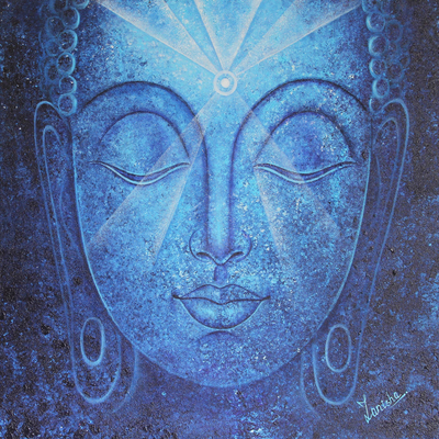 Original Buddha Acrylic Painting on Canvas from India