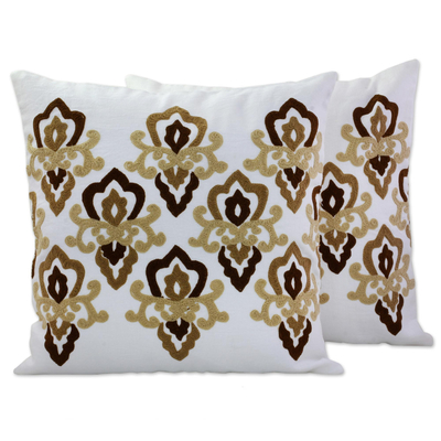 Embroidered Cotton Cushion Covers made in India (Pair)
