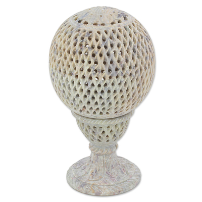 Artisan Crafted Jali Spherical Candleholder from India