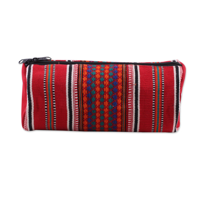 Hand Woven 100% Cotton Multicolor Cosmetic Case from India