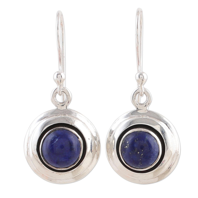 Contemporary Lapis Lazuli and Sterling Silver Earrings