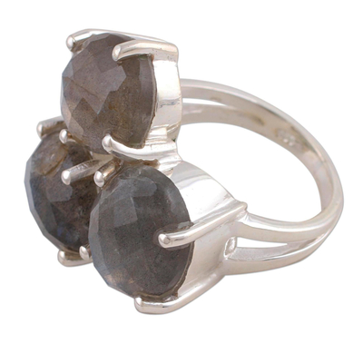 Labradorite and Sterling Silver Multi Stone Ring from India