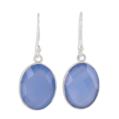 Handcrafted Chalcedony and Sterling Silver Dangle Earrings