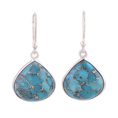 Novica Sterling Silver and Turquoise Earrings from India