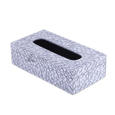 Glass Mosaic Reflective Tissue Box Cover from India