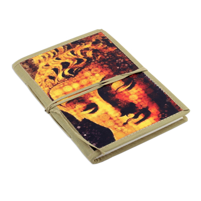 Handmade Paper and Cotton Journal with Buddha Theme
