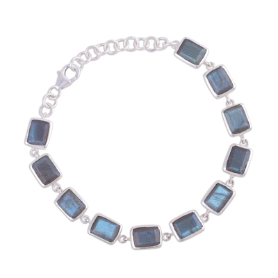 Labradorite and Sterling Silver Link Bracelet from India