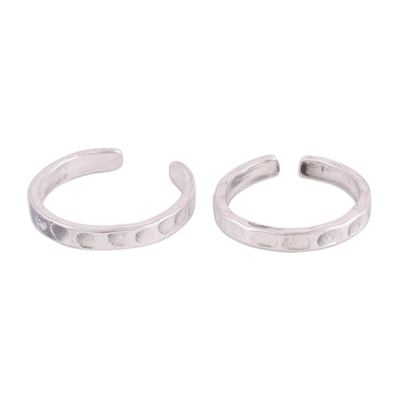 Lightly Oxidized Sterling Silver Toe Rings (Pair)
