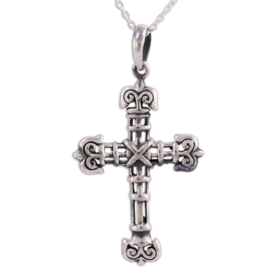 Sterling Silver Cross Pendant Necklace from India