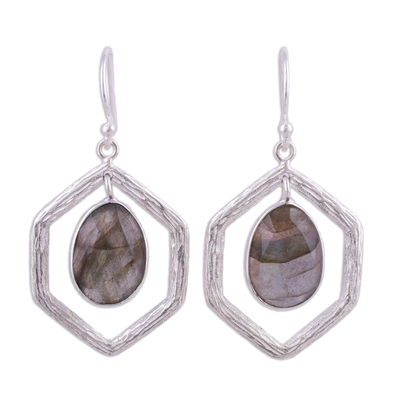 925 Sterling Silver and Labradorite Dangle Earrings