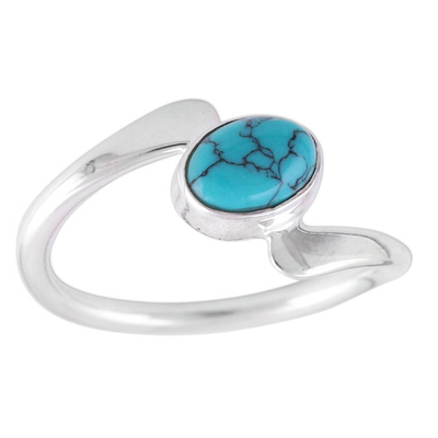 Rhodium Plated Sterling Silver Cocktail Ring from India