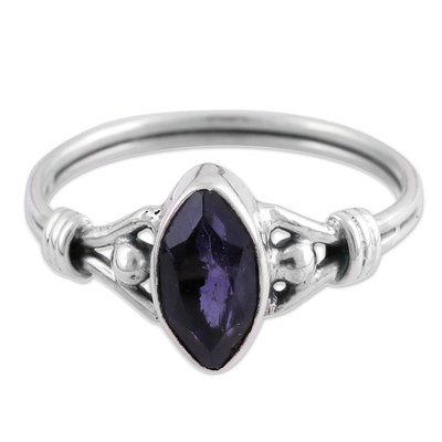 Iolite and Sterling Silver Cocktail Ring from India