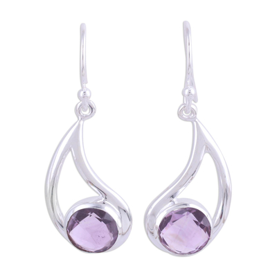 Amethyst Dangle Earrings with Sterling Hooks