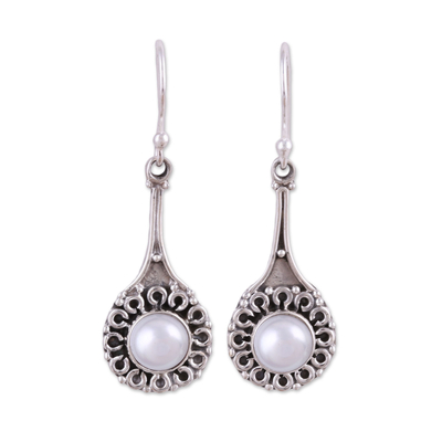 Cultured Pearl Earrings in Sterling Silver Settings