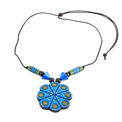 Hand Crafted Ceramic Pendant Necklace from India