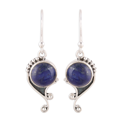 Handmade 925 Sterling Silver Lapis Lazuli Earrings India