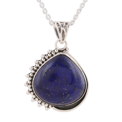 925 Sterling Silver Blue Lapis Lazuli Pendant Necklace