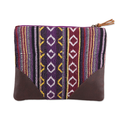 Handmade Versatile Striped Cotton Cosmetic Purse from India