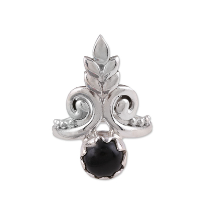 Artisan Handmade Onyx 925 Sterling Silver Cocktail Ring