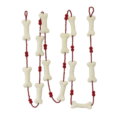 Handcrafted Dog Bone Christmas Tree Garland from India