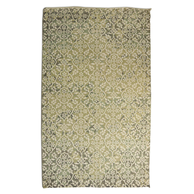 Floral Hand Knotted Wool Viscose Rectangle Area Rug (5x8)