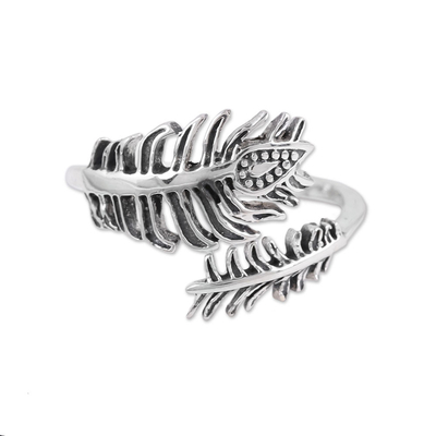 Sterling Silver Paisley Feather Leaf Wrap Ring