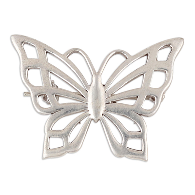 Sterling Silver Butterfly Brooch Crafted in India
