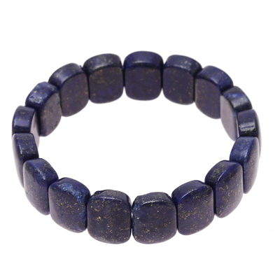 Handmade Lapis Lazuli Royal Adornment Beaded Bracelet