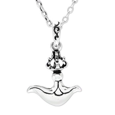 Elegant Sterling Silver Pendant Necklace from India