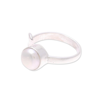 Cultured Pearl Crescent Wrap Ring from India
