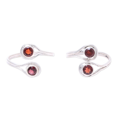 Faceted Garnet Toe Rings Crafted in India