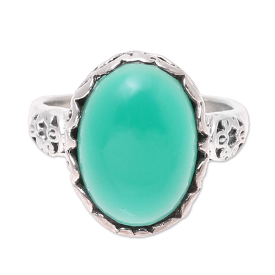 Oval Onyx Cocktail Ring in Green from India