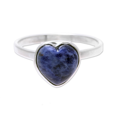 Heart-Shaped Sodalite Cocktail Ring from India