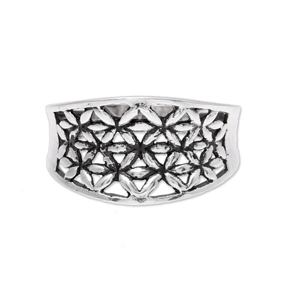 Openwork Pattern Sterling Silver Band Ring from India