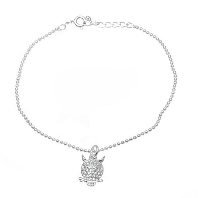 Sterling Silver Owl Charm Bracelet from India