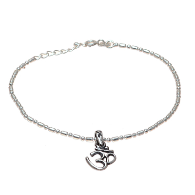 Sterling Silver Om Charm Bracelet from India