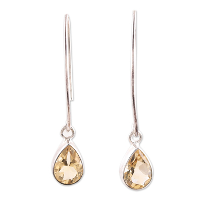 4-Carat Citrine Dangle Earrings from India