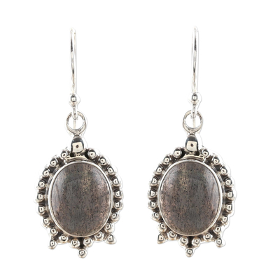Natural Labradorite Dangle Earrings from India