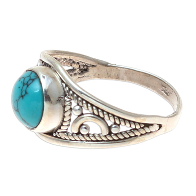 Sterling Silver and Reconstituted Turquoise Cocktail Ring