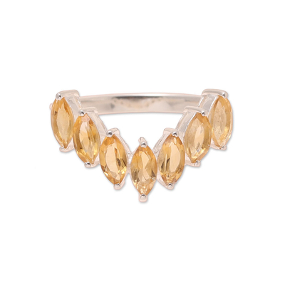 2-Carat Citrine Band Ring from India