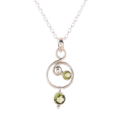 Faceted Peridot Pendant Necklace from India