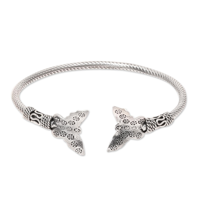 Sterling Silver Butterfly Cuff Bracelet from India