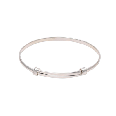 Simple Sterling Silver Bangle Bracelet from India