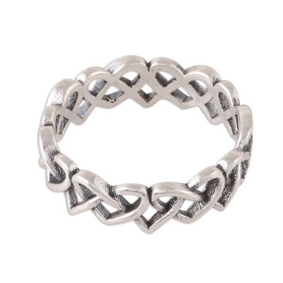 Celtic Heart Sterling Silver Band Ring from India